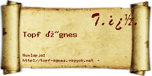 Topf Ágnes névjegykártya